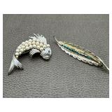 Signed Coro Brooch Pins