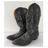 Nocona Black Leather Mens Cowboy Boots Sz 11