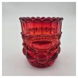 Red Mosser Glass Eye Winker Toothpick Holder