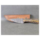 Damascus Style Fixed Blade Hunting Knife