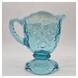 Northwood Intaglio Blue Glass Creamer / Pitcher