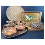 Lot of Wood Serving Pieces