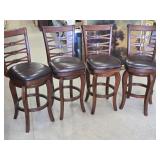 Four Modern Swivel Bar Stools