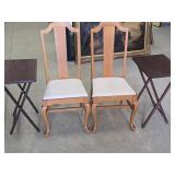 Two Antique Side Chairs w/ TV Trays