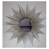 Sunburst Wall Mirror Metal Gold Painted Frame