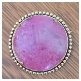 Pink Rhodonite Stone Brooch