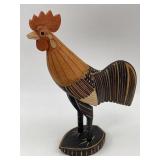WOOD CARVED & PAINTED ROOSTER