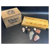 Wood Inlaid Box w/ Arrowheads + , Daisy BB Box