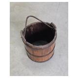 Antique Well Bucket w/ Wrought Iron Bail