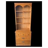 Vintage Maple Bookshelf / Drawer Unit