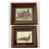 2 Vintage Framed Pheasant Prints Wildlife Art