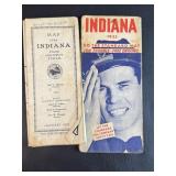 2 Vintage Indiana Road Maps 1935/ 1936