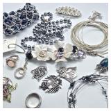 Lot of Silver Tone Costume Jewelry