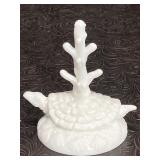 FENTON MILK GLASS TURTLE RING HOLDER
