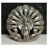Sterling Norseland Peacock Brooch Vintage Coro