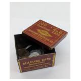 BLASTING CAP TIN W/ TAX TOKENS &  FOREIGN COINS