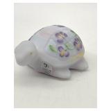 FENTON ART GLASS TURTLE HAND PAINTED, SIGNED &