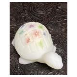 FENTON ART GLASS TURTLE HAND PAINTED & SIGNED