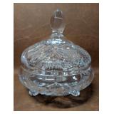 Clear Crystal Cut Glass Compote