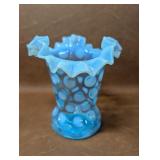 Fenton Dot Optic Blue Opalescent Dot Optic Tri