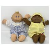 2 1985 Cabbage Patch Preemie Dolls White & Black