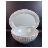 Large Platter w/ Bowl Lenox French Perle Groove