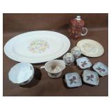 Moss Rose Royal Sealy Ashtrays, Hand Painted