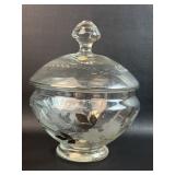 Crystal Candy Dish Romania Inlaid Sterling ?