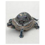 HAND PAINTED CLAY TURTLE SCULPTURE BY JON STUART