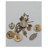 GOLD FILLED JEWELRY PINS DIAMONDS ?? TESTING AS