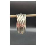 Silver Tone Multiple Band Bangle Bracelet: