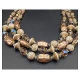 Vintage Vendnome Triple Strand Costume Jewelry