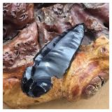 N. American Obsidian Stemmed Point Arrowhead