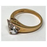 Lindberg Wave Ring 14k Gold Plate Costume Ladies