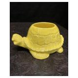 VINTAGE YELLOW CERAMIC TURTLE PLANTER POSSIBLY