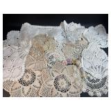 2 Flats of Doilies/ Chair Arm Covers & More.