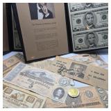 Reproduction Confederate & 5 Dollar Bills Lot