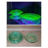 Vintage Uranium Glass, Some Chips