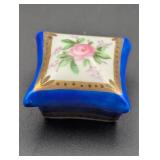 Vintage Hand Painted Porcelain Pill Box