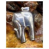 Sterling 925 Silver Puffy Elephant Pendant 15.24g