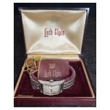 VINTAGE LORD ELGIN WRIST WATCH IN PRESENTATION