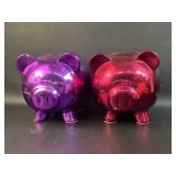 2 Piggy Banks w/ No Stoppers