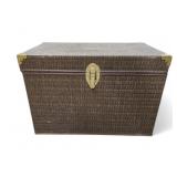 Vtg Rush & Wooden Chest Storage