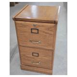 Modern Two Drawer Oak File Cabinet