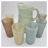 Vintage Spaghetti String Pitcher & Cups