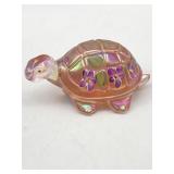 FENTON ART GLASS LENOX TURTLE HAND PAINTED &