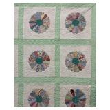 VTG Hand Stitched Dresden Quilt Mostly Flour Sack