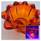 Viking Amberina Glass Artichoke Flowerlite