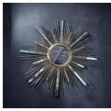 Sunburst Wall Mirror Metal Gold Painted Frame