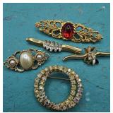 Vintage Gold Tone Brooches